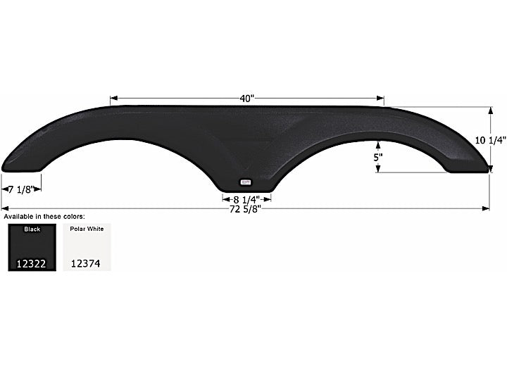 Icon Technologies Limited RV FENDER SKIRT, TANDEM, ICON, FS2322, BLACK