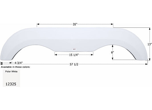 Icon Technologies Limited RV FENDER SKIRT, TANDEM, AWARD, FS2325, POLAR WHITE