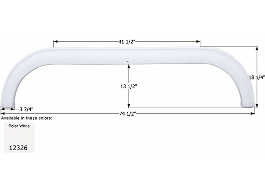 Icon Technologies Limited RV FENDER SKIRT, TANDEM, NEWMAR, FS2326, POLAR WHITE