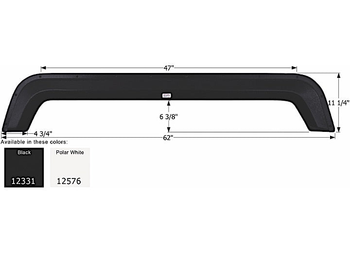 Icon Technologies Limited RV FENDER SKIRT, TANDEM, SKYLINE, FS2331, BLACK