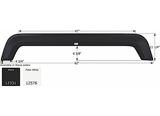 Icon Technologies Limited RV FENDER SKIRT, TANDEM, SKYLINE, FS2331, BLACK