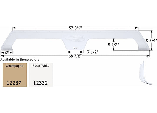 Icon Technologies Limited RV FENDER SKIRT, TANDEM, GULF STREAM, FS2287, POLAR WHITE