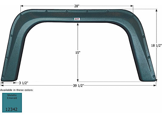 Icon Technologies Limited RV FENDER SKIRT, SINGLE, TRIPLE E, FS2342, METALLIC EMERALD