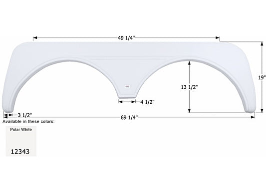Icon Technologies Limited RV FENDER SKIRT, TANDEM, KZ, FS2343, POLAR WHITE