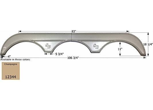 Icon Technologies Limited RV FENDER SKIRT, TRIPLE, SUNNYBROOK, FS2344, CHAMPAGNE