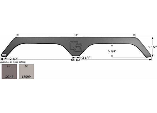 Icon Technologies Limited RV FENDER SKIRT, TANDEM, KZ, FS2345, GREY