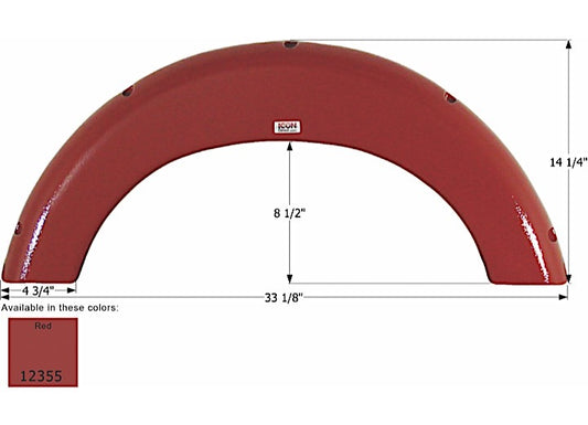 Icon Technologies Limited RV FENDER SKIRT, SINGLE, TaB, FS2355, RED
