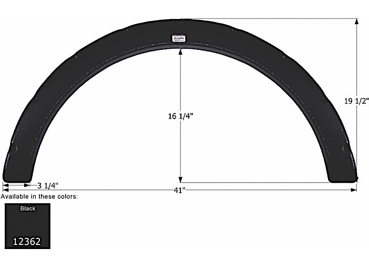 Icon Technologies Limited RV FENDER SKIRT, SINGLE, FLEETWOOD, FS2362, BLACK