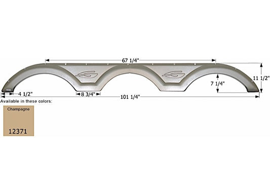 Icon Technologies Limited RV FENDER SKIRT, TRIPLE, GULF STREAM, FS2371, CHAMPAGNE