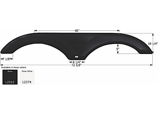 Icon Technologies Limited RV FENDER SKIRT, TANDEM, ICON, FS2322, POLAR WHITE