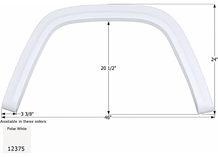 Icon Technologies Limited RV FENDER SKIRT, SINGLE, GULF STREAM, FS2375, POLAR WHITE