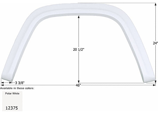 Icon Technologies Limited RV FENDER SKIRT, SINGLE, GULF STREAM, FS2375, POLAR WHITE