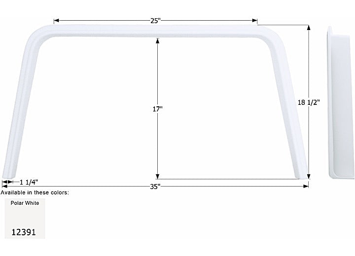 Icon Technologies Limited RV Icon Replacement Single Axle Fender Skirt for Coachmen RVs - Polar White