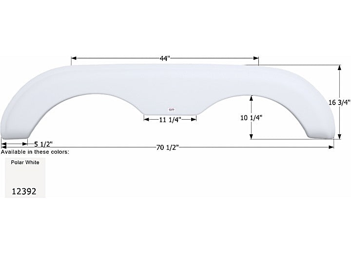 Icon Technologies Limited RV FENDER SKIRT, TANDEM, HOLIDAY RAMBLER, FS2392, POLAR WHITE