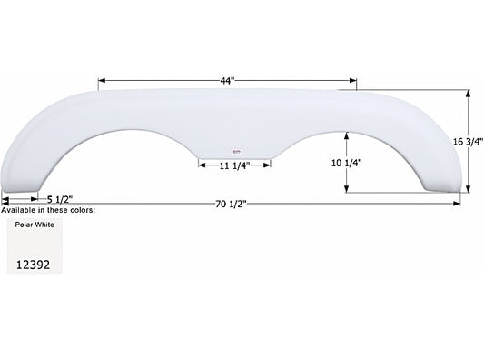 Icon Technologies Limited RV FENDER SKIRT, TANDEM, HOLIDAY RAMBLER, FS2392, POLAR WHITE