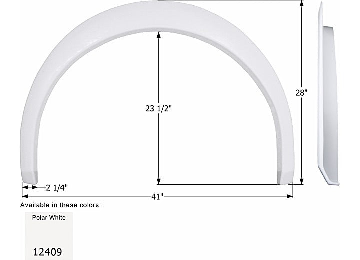 Icon Technologies Limited RV FENDER SKIRT, SINGLE, COACHMEN, FS2409, UNPAINTED SMOOTH