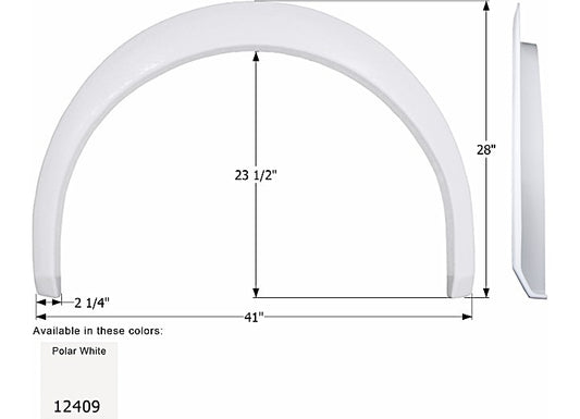 Icon Technologies Limited RV FENDER SKIRT, SINGLE, COACHMEN, FS2409, UNPAINTED SMOOTH