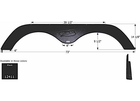 Icon Technologies Limited RV FENDER SKIRT, TANDEM, R-VISION, FS2411, BLACK