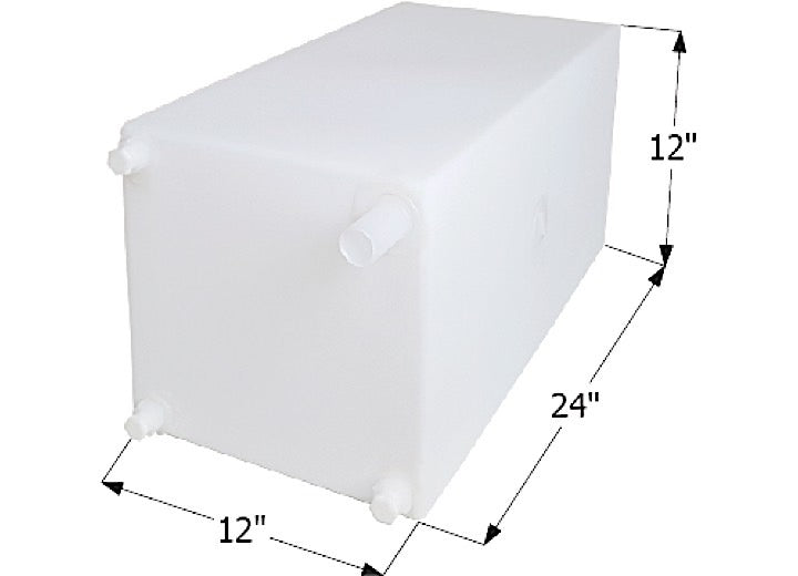 Icon Technologies Limited RV FRESH WATER TANK, WT2471, 24X12X12, 15 GAL W/3/8IN FITTINGS