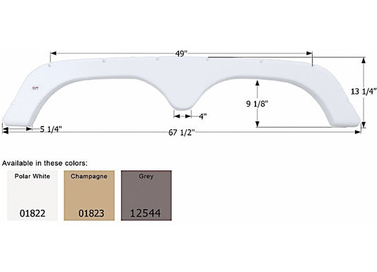 Icon Technologies Limited RV FENDER SKIRT, TANDEM, THOR, FS1822, GREY