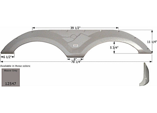 Icon Technologies Limited RV FENDER SKIRT, TANDEM, KEYSTONE, FS2547, MAUVE GREY