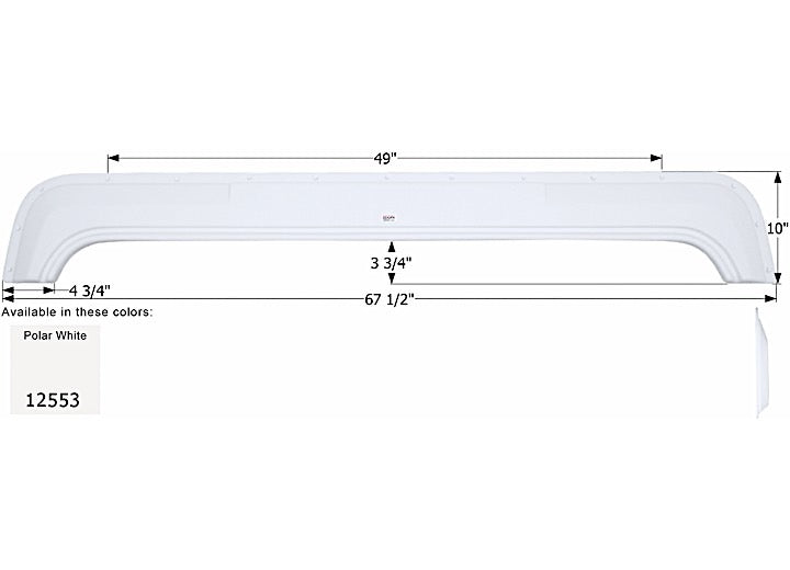 Icon Technologies Limited RV FENDER SKIRT, TANDEM, KIT, FS2553, POLAR WHITE