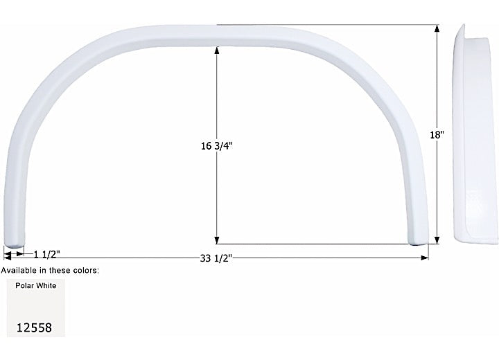 Icon Technologies Limited RV FENDER SKIRT, SINGLE, JAYCO, FS2558, POLAR WHITE