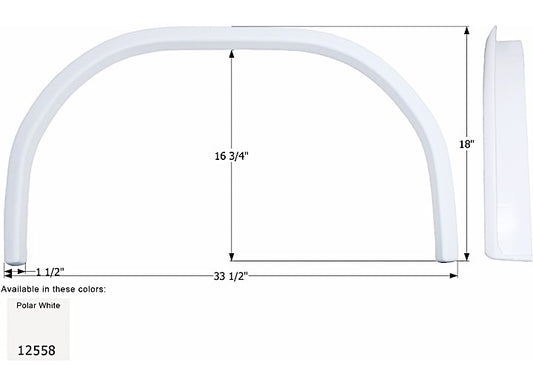 Icon Technologies Limited RV FENDER SKIRT, SINGLE, JAYCO, FS2558, POLAR WHITE