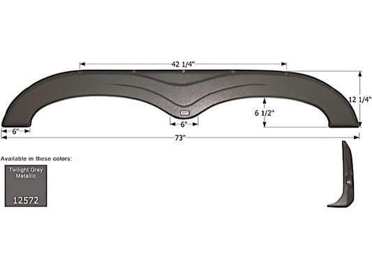 Icon Technologies Limited RV FENDER SKIRT, TANDEM, KEYSTONE, FS2572, TWILIGHT GREY MET