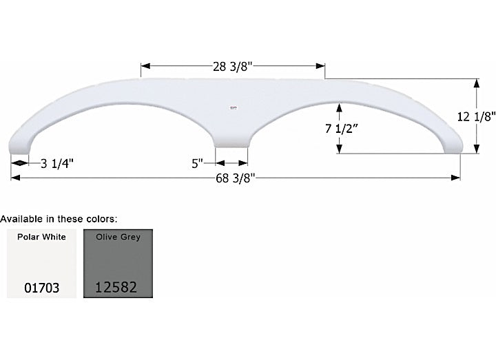 Icon Technologies Limited RV FENDER SKIRT, TANDEM, GULF STREAM, FS1703, OLIVE GREY