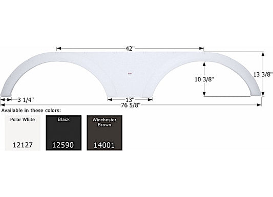 Icon Technologies Limited RV Icon Replacement Tandem Axle Fender Skirt for Heartland 5th Wheels & Travel Trailers - Black