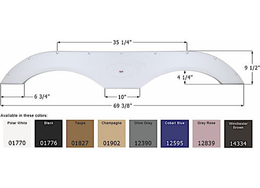 Icon Technologies Limited RV Icon Replacement Tandem Axle RV Fender Skirt - Cobalt Blue