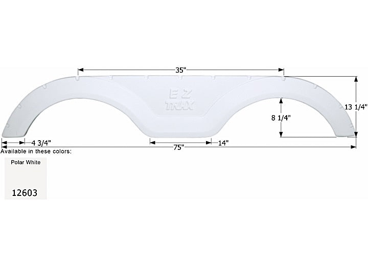 Icon Technologies Limited RV FENDER SKIRT, TANDEM, KEYSTONE, FS2603, POLAR WHITE