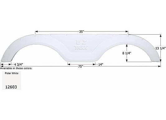 Icon Technologies Limited RV FENDER SKIRT, TANDEM, KEYSTONE, FS2603, POLAR WHITE