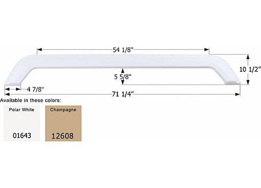 Icon Technologies Limited RV Icon Replacement Tandem Axle Fender Skirt for Thor RVs - Champagne