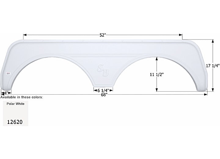 Icon Technologies Limited RV FENDER SKIRT, TANDEM, SUNNYBROOK, FS2620, POLAR WHITE