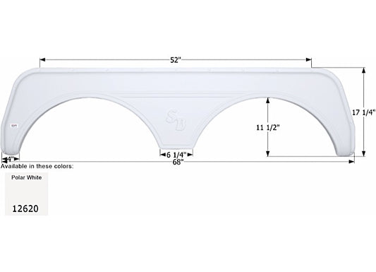 Icon Technologies Limited RV FENDER SKIRT, TANDEM, SUNNYBROOK, FS2620, POLAR WHITE