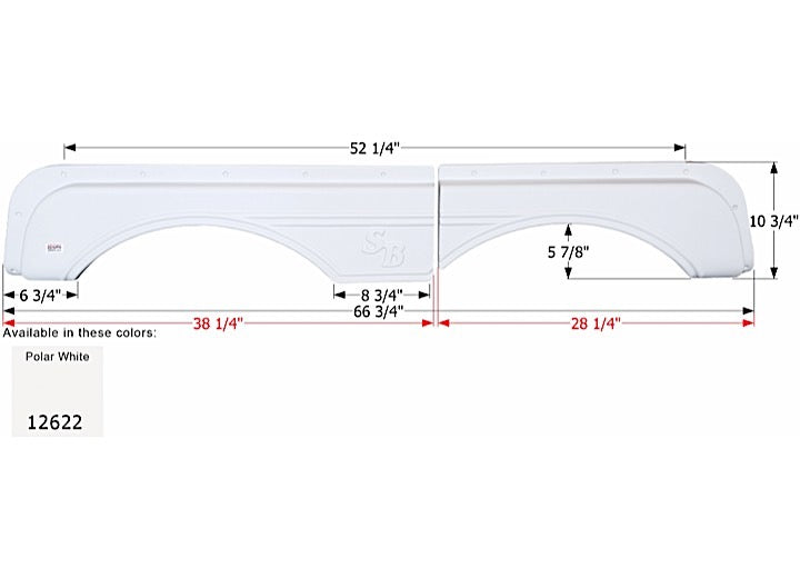 Icon Technologies Limited RV FENDER SKIRT, TANDEM, SUNNYBROOK, FS2622, POLAR WHITE