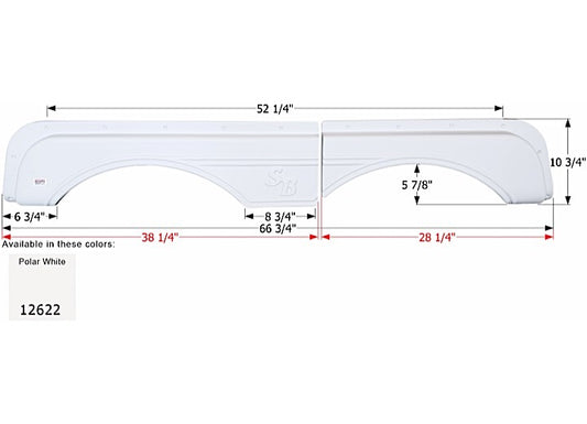 Icon Technologies Limited RV FENDER SKIRT, TANDEM, SUNNYBROOK, FS2622, POLAR WHITE