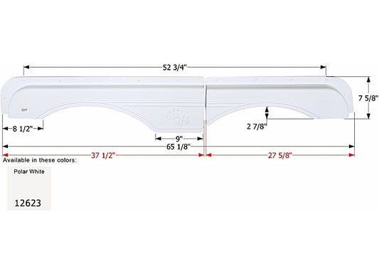 Icon Technologies Limited RV FENDER SKIRT, TANDEM, SUNNYBROOK, FS2623, POLAR WHITE