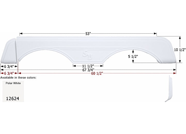 Icon Technologies Limited RV FENDER SKIRT, TANDEM, SUNNYBROOK, FS2624, POLAR WHITE