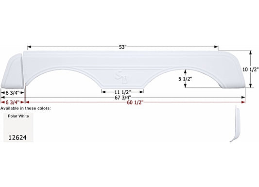 Icon Technologies Limited RV FENDER SKIRT, TANDEM, SUNNYBROOK, FS2624, POLAR WHITE