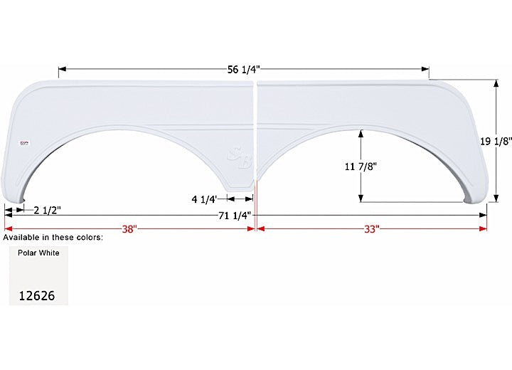 Icon Technologies Limited RV FENDER SKIRT, TANDEM, SUNNYBROOK, FS2626, POLAR WHITE