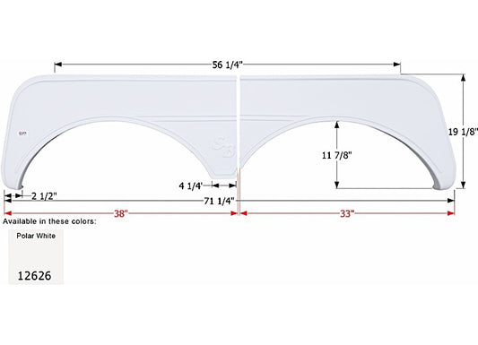 Icon Technologies Limited RV FENDER SKIRT, TANDEM, SUNNYBROOK, FS2626, POLAR WHITE