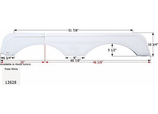Icon Technologies Limited RV FENDER SKIRT, TANDEM, SUNNYBROOK, FS2628, POLAR WHITE