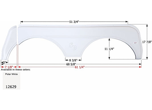 Icon Technologies Limited RV FENDER SKIRT, TANDEM, SUNNYBROOK, FS2629, POLAR WHITE