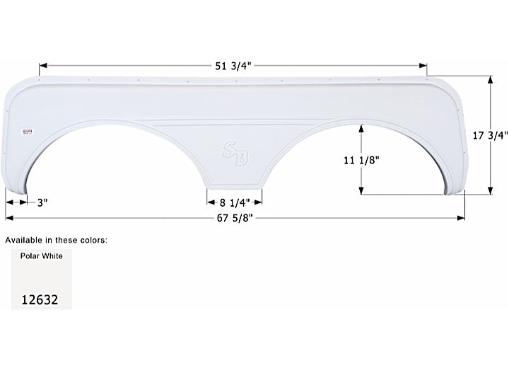 Icon Technologies Limited RV FENDER SKIRT, TANDEM, SUNNYBROOK, FS2632, POLAR WHITE