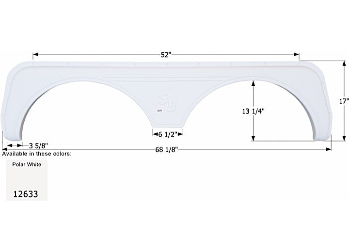 Icon Technologies Limited RV FENDER SKIRT, TANDEM, SUNNYBROOK, FS2633, POLAR WHITE