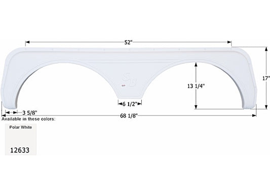 Icon Technologies Limited RV FENDER SKIRT, TANDEM, SUNNYBROOK, FS2633, POLAR WHITE