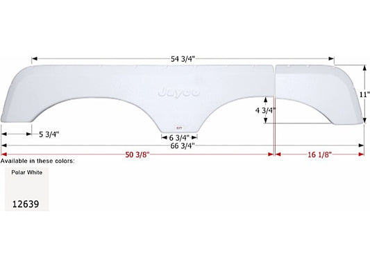 Icon Technologies Limited RV FENDER SKIRT, TANDEM, JAYCO, FS2639, POLAR WHITE